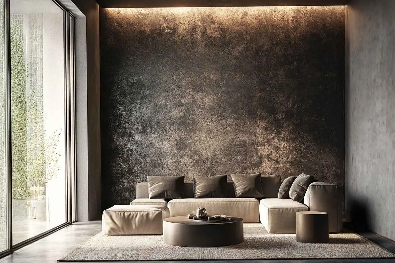Material and colour samples arranged for an interior consultation