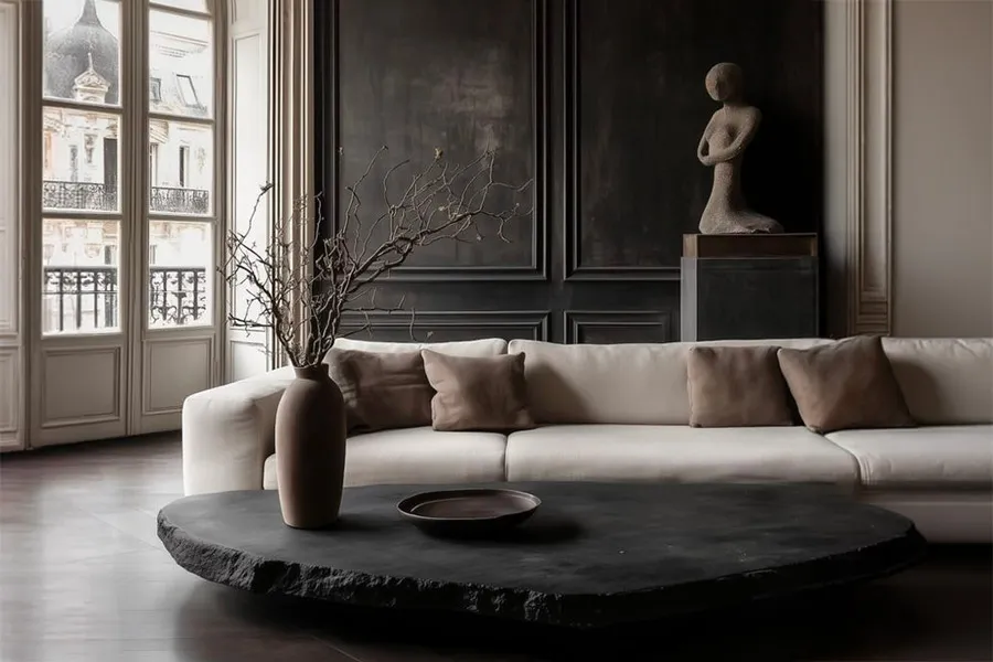 Interior consultation space with samples and seating
