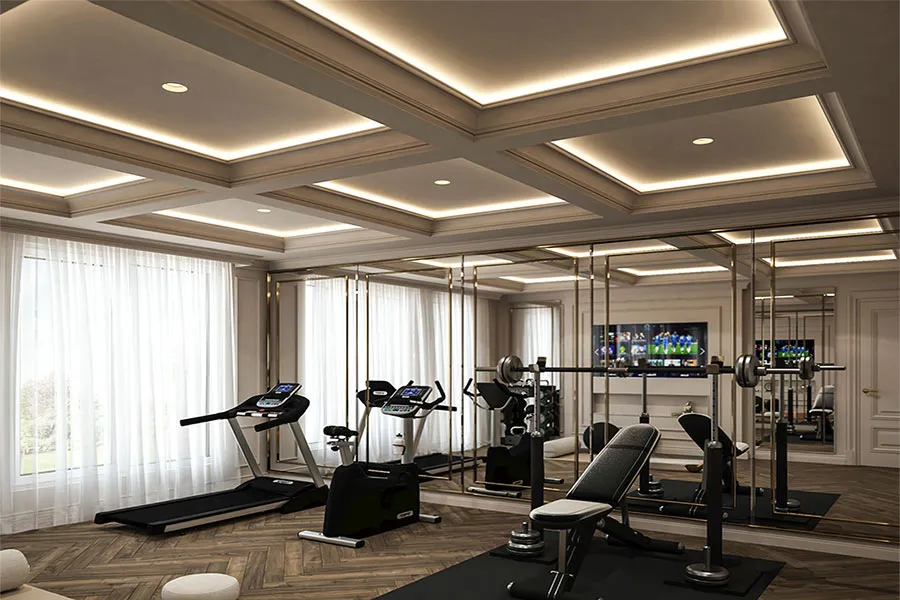 New home interior showing living and dining finishes